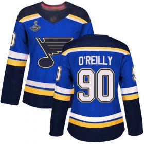 Wholesale Cheap Adidas Blues #90 Ryan O\'Reilly Blue Home Authentic Stanley Cup Champions Women\'s Stitched NHL Jersey