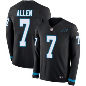 Wholesale Cheap Nike Panthers #7 Kyle Allen Black Team Color Men\'s Stitched NFL Limited Therma Long Sleeve Jersey