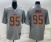 Cheap Men's Kansas City Chiefs #95 Chris Jones Gray Atmosphere Fashion Stitched Jersey