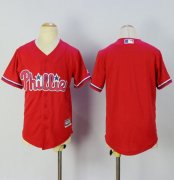 Wholesale Cheap Phillies Blank Red Alternate Cool Base Stitched Youth MLB Jersey