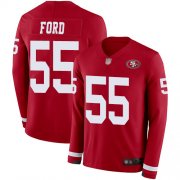 Wholesale Cheap Nike 49ers #55 Dee Ford Red Team Color Youth Stitched NFL Limited Therma Long Sleeve Jersey