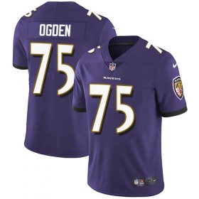 Wholesale Cheap Nike Ravens #75 Jonathan Ogden Purple Team Color Men\'s Stitched NFL Vapor Untouchable Limited Jersey