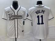 Wholesale Cheap Men's New York Yankees #11 Anthony Volpe White Cool Base Stitched Baseball Jersey