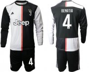 Wholesale Cheap Juventus #4 Benatia Home Long Sleeves Soccer Club Jersey