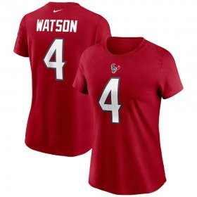 Wholesale Cheap Houston Texans #4 Deshaun Watson Nike Women\'s Team Player Name & Number T-Shirt Red
