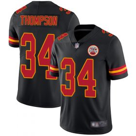 Wholesale Cheap Nike Chiefs #34 Darwin Thompson Black Youth Stitched NFL Limited Rush Jersey