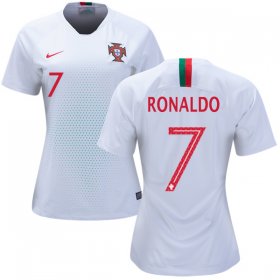 Wholesale Cheap Women\'s Portugal #7 Ronaldo Away Soccer Country Jersey