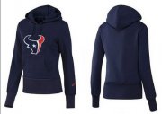 Wholesale Cheap Women's Houston Texans Logo Pullover Hoodie Blue