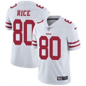 Wholesale Cheap Nike 49ers #80 Jerry Rice White Men\'s Stitched NFL Vapor Untouchable Limited Jersey