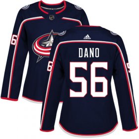 Wholesale Cheap Adidas Blue Jackets #56 Marko Dano Navy Blue Home Authentic Women\'s Stitched NHL Jersey