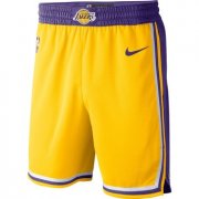 Wholesale Cheap Men's Los Angeles Lakers Yellow 2019 Nike Swingman Stitched NBA Shorts