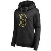Wholesale Cheap Women's Boston Red Sox Gold Collection Pullover Hoodie Black