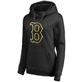 Wholesale Cheap Women\'s Boston Red Sox Gold Collection Pullover Hoodie Black