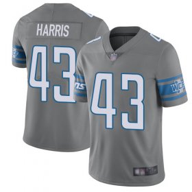 Wholesale Cheap Nike Lions #43 Will Harris Gray Men\'s Stitched NFL Limited Rush Jersey