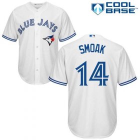 Wholesale Cheap Blue Jays #14 Justin Smoak White Cool Base Stitched Youth MLB Jersey