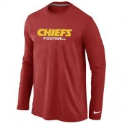 Wholesale Cheap Nike Kansas City Chiefs Authentic Font Long Sleeve T-Shirt Red