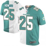 Wholesale Cheap Nike Dolphins #25 Xavien Howard Aqua Green/White Men's Stitched NFL Elite Split Jersey