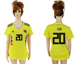 Wholesale Cheap Women\'s Colombia #20 G.Moreno Home Soccer Country Jersey