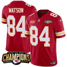 Cheap Men\'s Kansas City Chiefs #84 Justin Watson Red 2023 F.U.S.E. AFC West Champions With NKH Patch Vapor Untouchable Limited Football Stitched Jersey