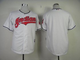 Wholesale Cheap Indians Blank White Cool Base Stitched MLB Jersey