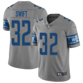 Wholesale Cheap Nike Lions #32 D\'Andre Swift Gray Youth Stitched NFL Limited Inverted Legend Jersey