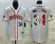 Cheap Men's Mexico Baseball #34 Fernando Valenzuela Number 2023 White World Classic Stitched Jersey