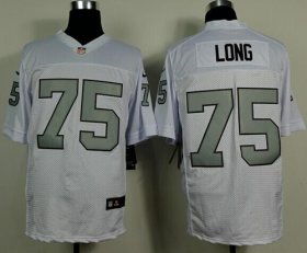 Wholesale Cheap Nike Raiders #75 Howie Long White Silver No. Men\'s Stitched NFL Elite Jersey