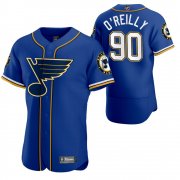 Wholesale Cheap St. Louis Blues #90 Ryan O'Reilly Men's 2020 NHL x MLB Crossover Edition Baseball Jersey Blue