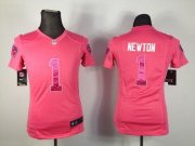 Wholesale Cheap Nike Panthers #1 Cam Newton Pink Sweetheart Women's Stitched NFL Elite Jersey