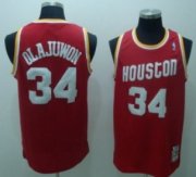 Wholesale Cheap Houston Rockets #34 Hakeem Olajuwon Red Swingman Throwback Jersey