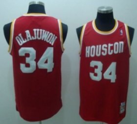 Wholesale Cheap Houston Rockets #34 Hakeem Olajuwon Red Swingman Throwback Jersey