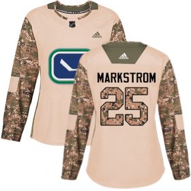 Wholesale Cheap Adidas Canucks #25 Jacob Markstrom Camo Authentic 2017 Veterans Day Women\'s Stitched NHL Jersey