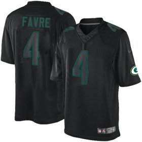 Wholesale Cheap Nike Packers #4 Brett Favre Black Men\'s Stitched NFL Impact Limited Jersey