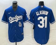 Cheap Men's Los Angeles Dodgers #31 Tyler Glasnow Blue Stitched Cool Base Nike Jerseys
