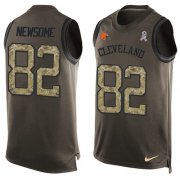 Wholesale Cheap Nike Browns #82 Ozzie Newsome Green Men's Stitched NFL Limited Salute To Service Tank Top Jersey