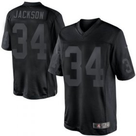 Wholesale Cheap Nike Raiders #34 Bo Jackson Black Men\'s Stitched NFL Drenched Limited Jersey