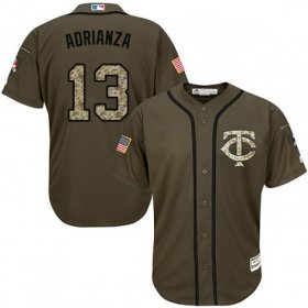 Wholesale Cheap Twins #13 Ehire Adrianza Green Salute to Service Stitched MLB Jersey