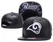 Wholesale Cheap NFL Los Angeles Rams Team Logo Black Snapback Adjustable Hat GS