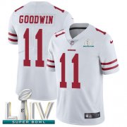 Wholesale Cheap Nike 49ers #11 Marquise Goodwin White Super Bowl LIV 2020 Men's Stitched NFL Vapor Untouchable Limited Jersey