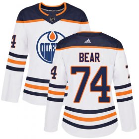 Wholesale Cheap Adidas Oilers #74 Ethan Bear White Road Authentic Women\'s Stitched NHL Jersey