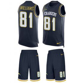 Wholesale Cheap Nike Chargers #81 Mike Williams Navy Blue Team Color Men\'s Stitched NFL Limited Tank Top Suit Jersey