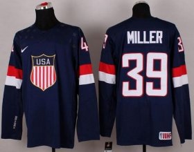Wholesale Cheap 2014 Olympic Team USA #39 Ryan Miller Navy Blue Stitched NHL Jersey