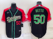 Wholesale Men's Los Angeles Dodgers #50 Mookie Betts Number Black Mexican Heritage Culture Night Nike Jersey