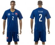 Wholesale Cheap Slovakia #2 Tesak Blue Away Soccer Country Jersey
