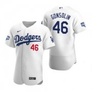 Wholesale Cheap Los Angeles Dodgers #46 Tony Gonsolin White 2020 World Series Champions Jersey