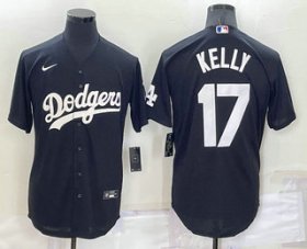 Wholesale Cheap Men\'s Los Angeles Dodgers #17 Joe Kelly Black Turn Back The Clock Stitched Cool Base Jersey