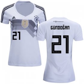 Wholesale Cheap Women\'s Germany #21 Gundogan White Home Soccer Country Jersey