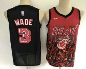 Wholesale Cheap Men\'s Miami Heat #3 Dwyane Wade Red with Black Salute Nike Swingman Stitched NBA Jersey