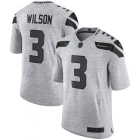 Wholesale Cheap Nike Seahawks #3 Russell Wilson Gray Men\'s Stitched NFL Limited Gridiron Gray II Jersey
