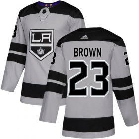 Wholesale Cheap Adidas Kings #23 Dustin Brown Gray Alternate Authentic Stitched Youth NHL Jersey